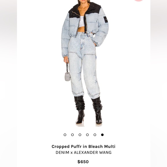 Alexander Wang Denim Cropped Puffer - Picture 2 of 16